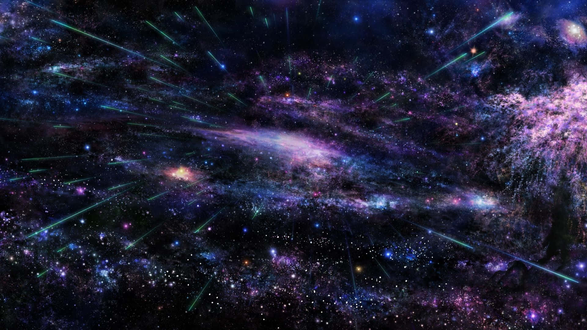 Trippy Galaxy With Purple Stars Background