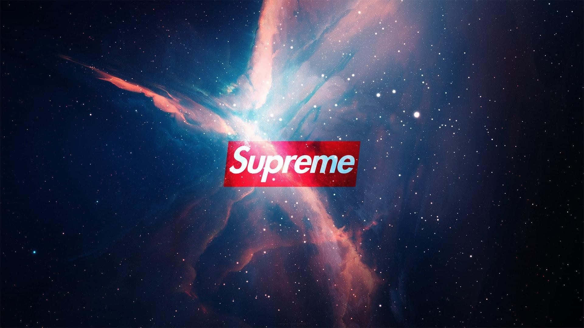 Trippy Galaxy With Supreme Logo Background