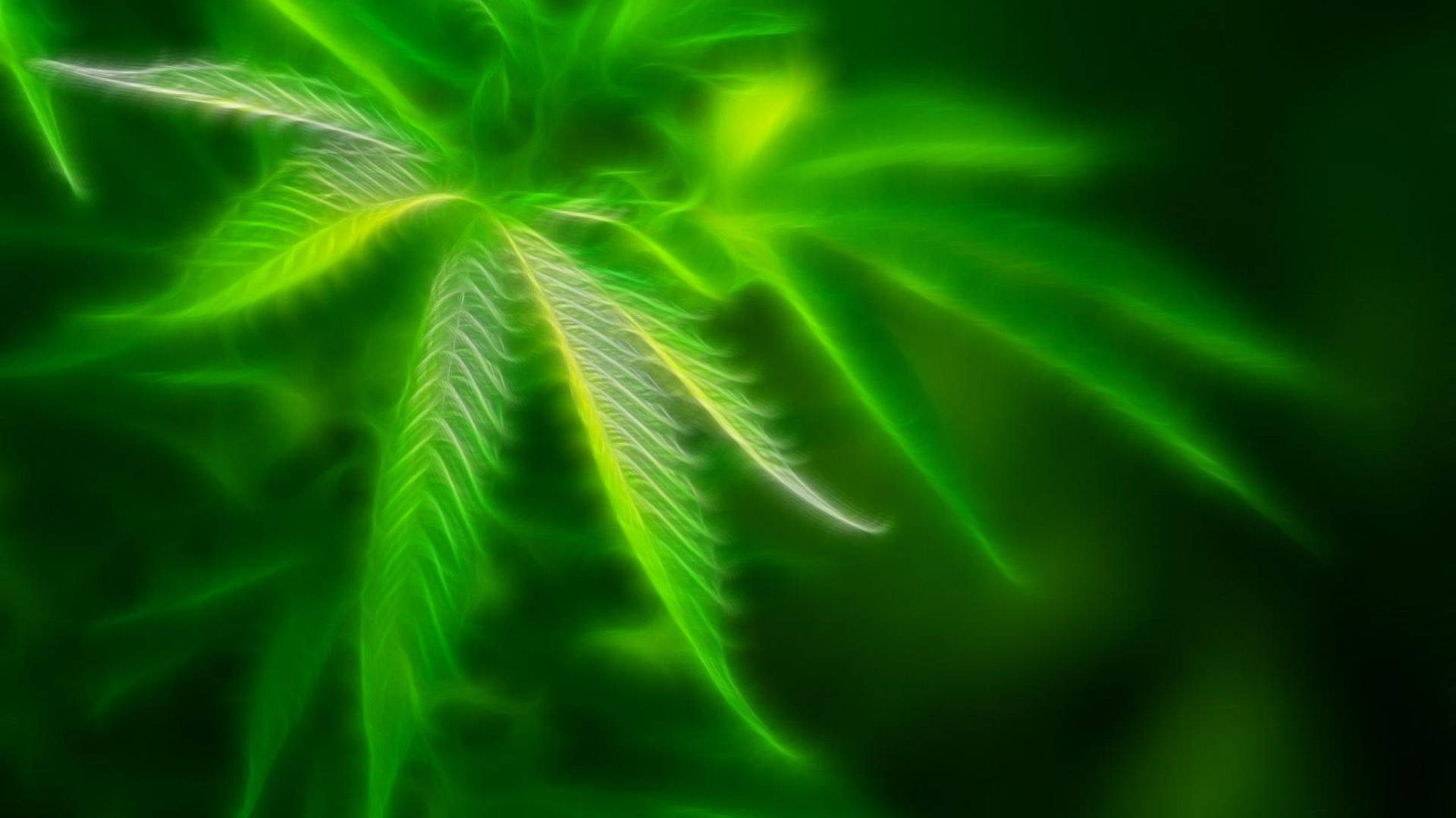 Trippy Green Marijuana Leaf Background