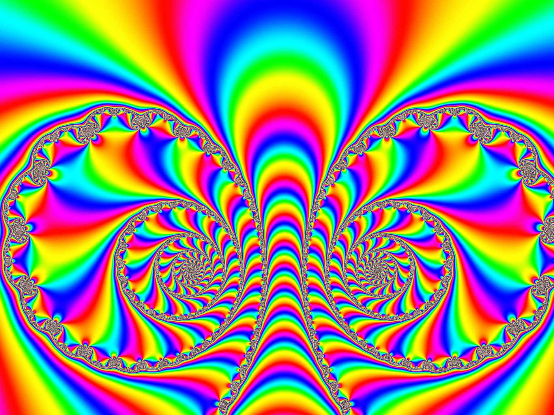 Trippy Interactive Rainbow Spirals Background