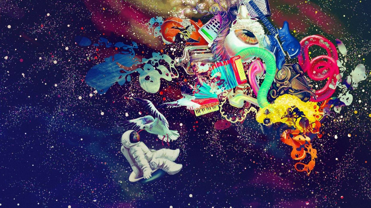 Trippy Outer Space Art Background