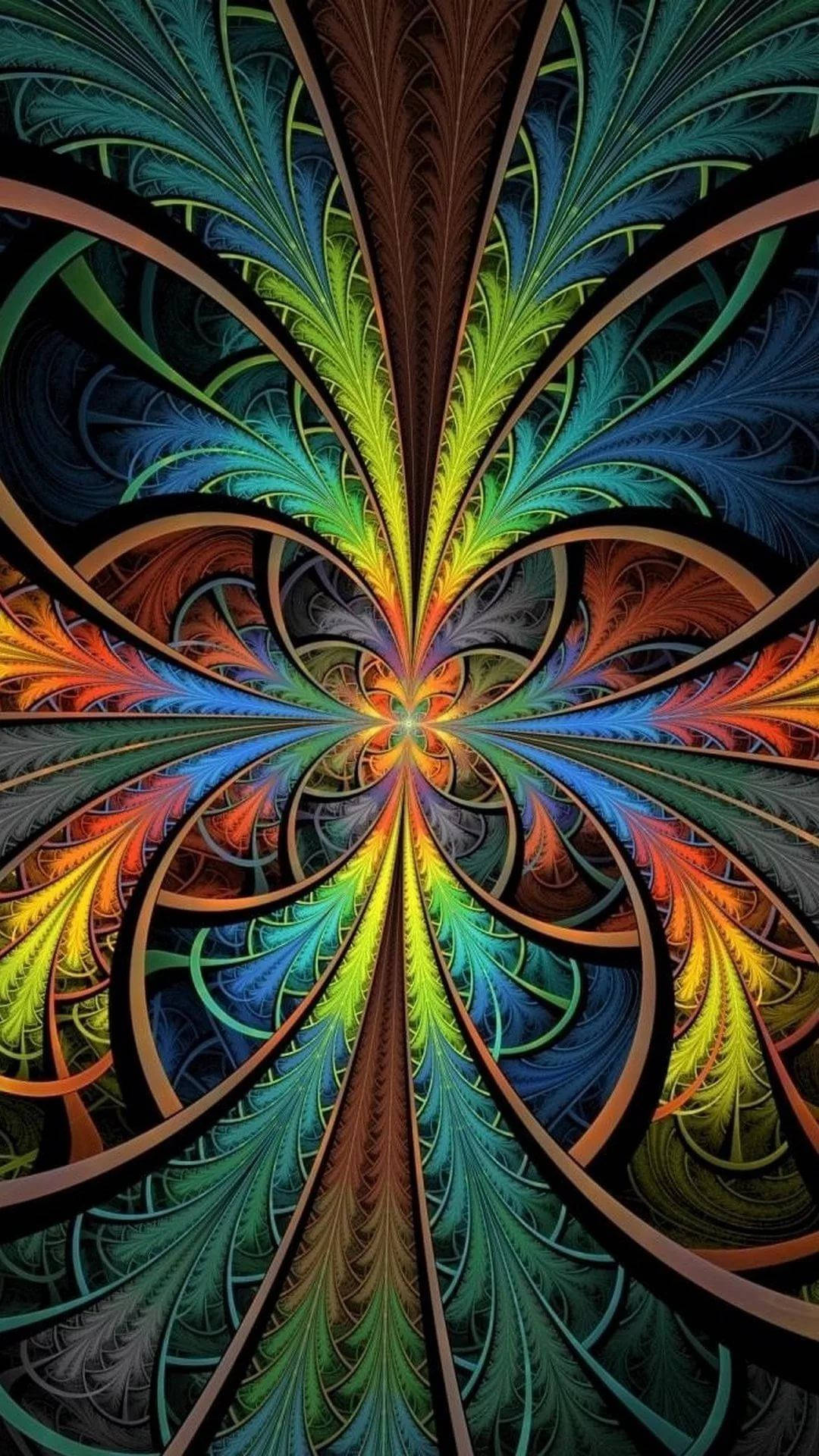 Trippy Phone Feathers Background