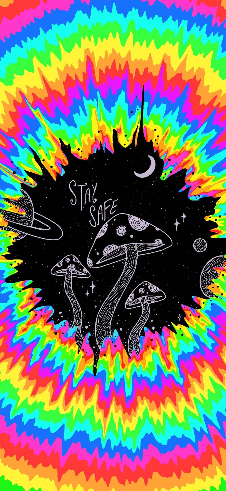 Trippy Phone Mushrooms Background