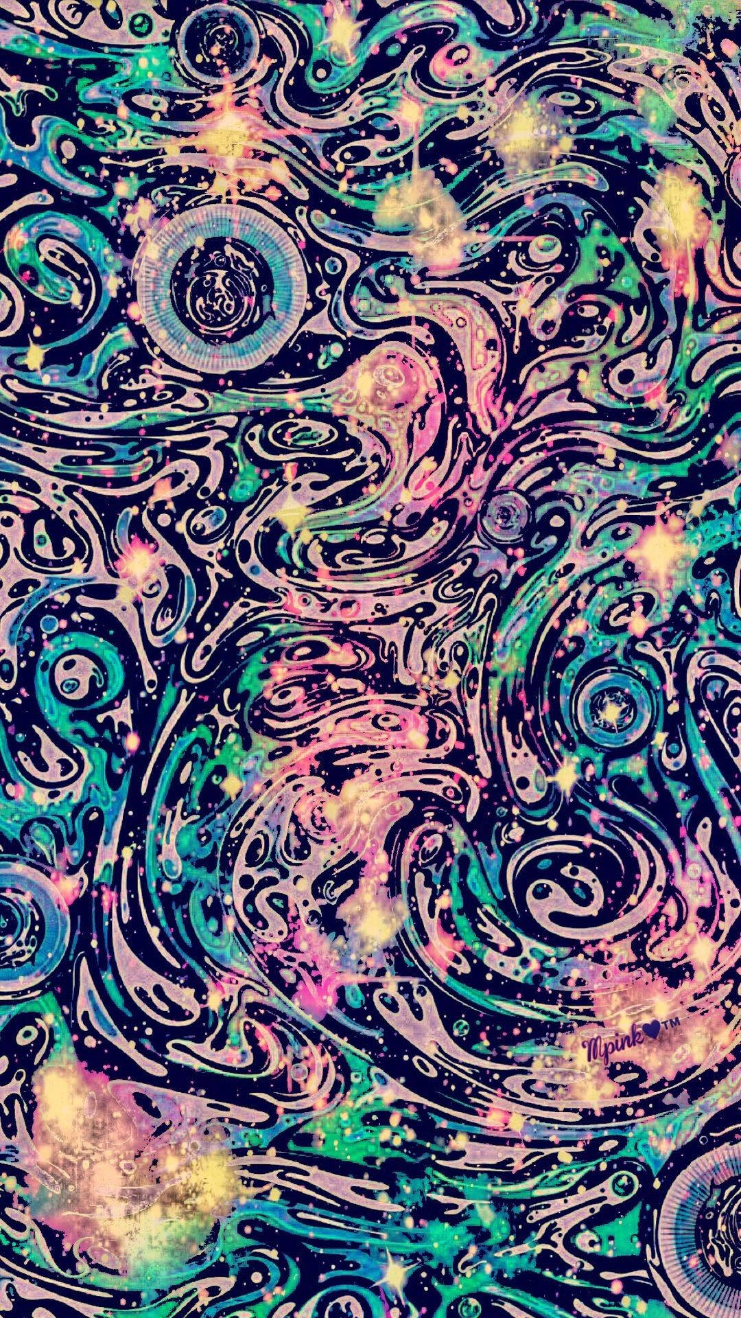 Trippy Phone Waves Background