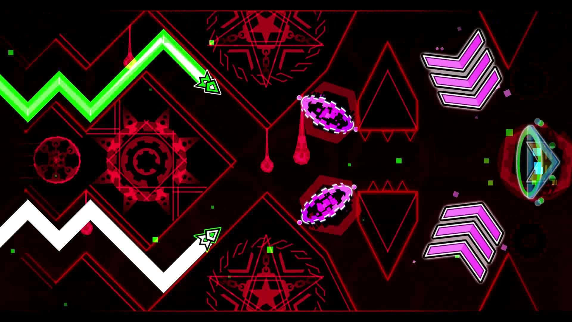 Trippy Red Geometry Dash Level Background