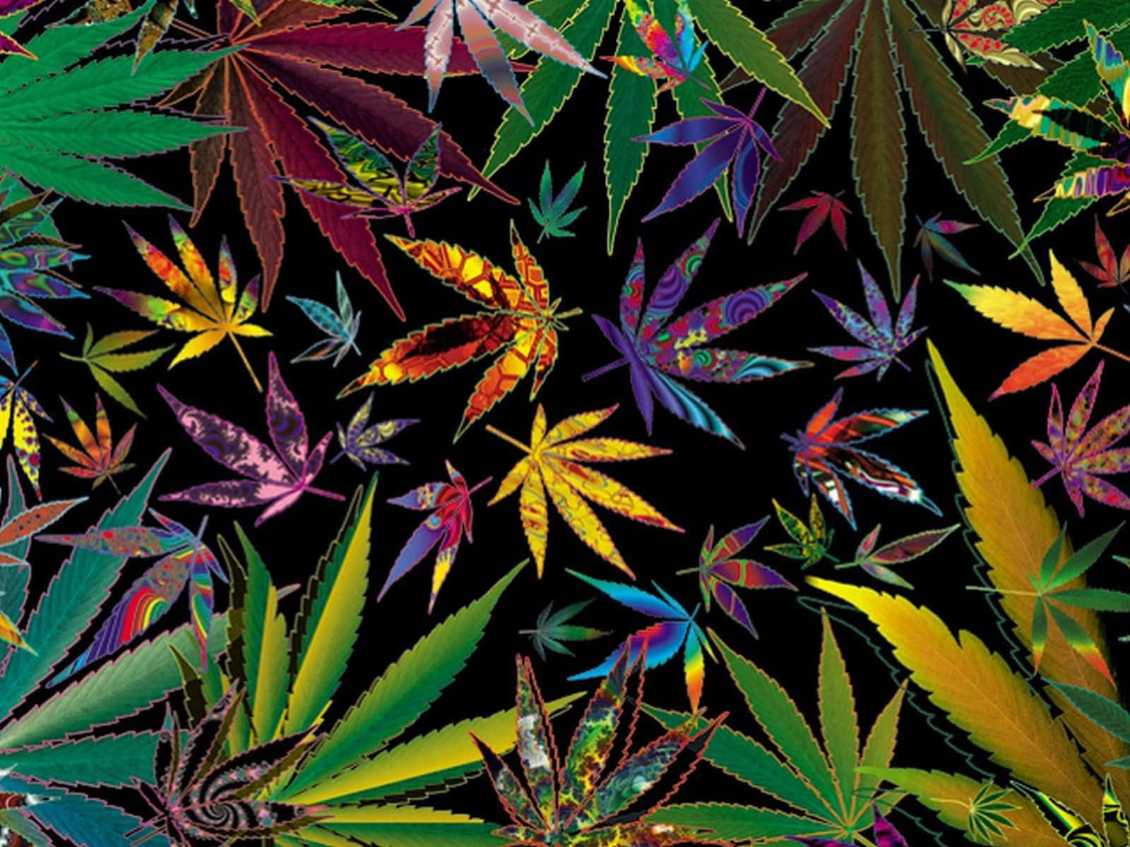 Trippy Stoner Leaf Art Background