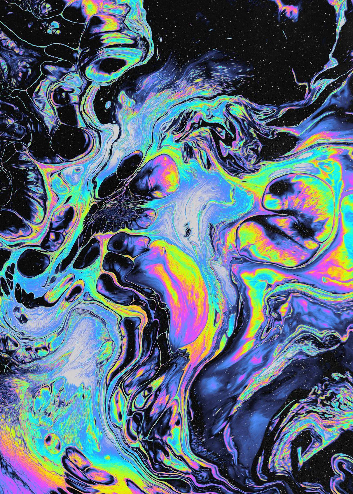 Trippy Swirling Dye Aesthetic Teal Background
