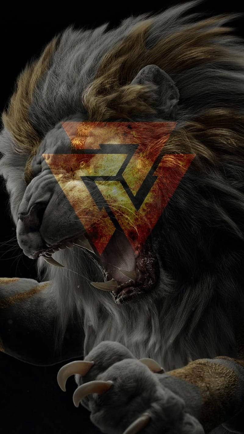 Triskelion And Lion Background