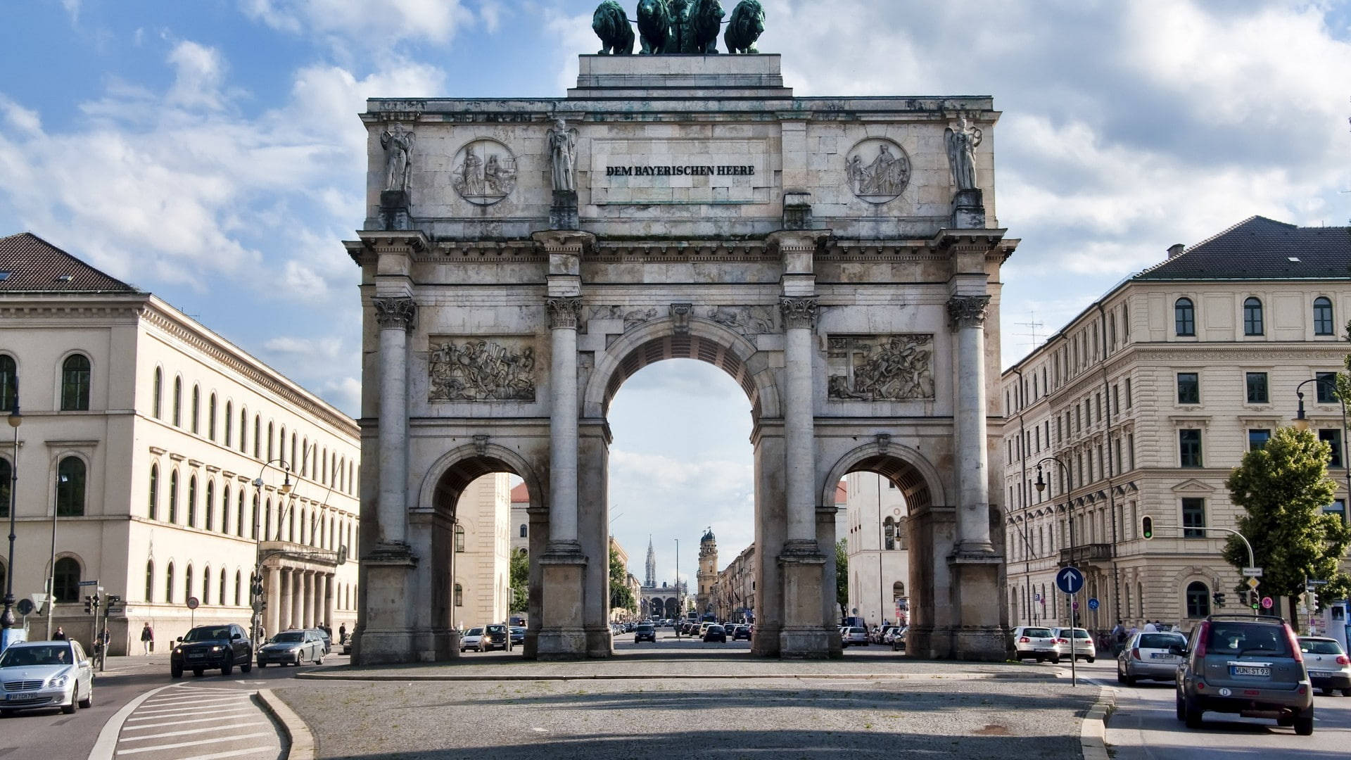 Triumphal Arch In Munich Background