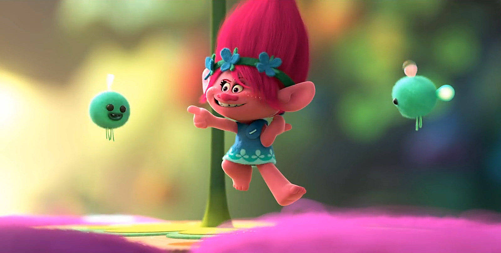 Trolls Poppy And The Green Balls Background