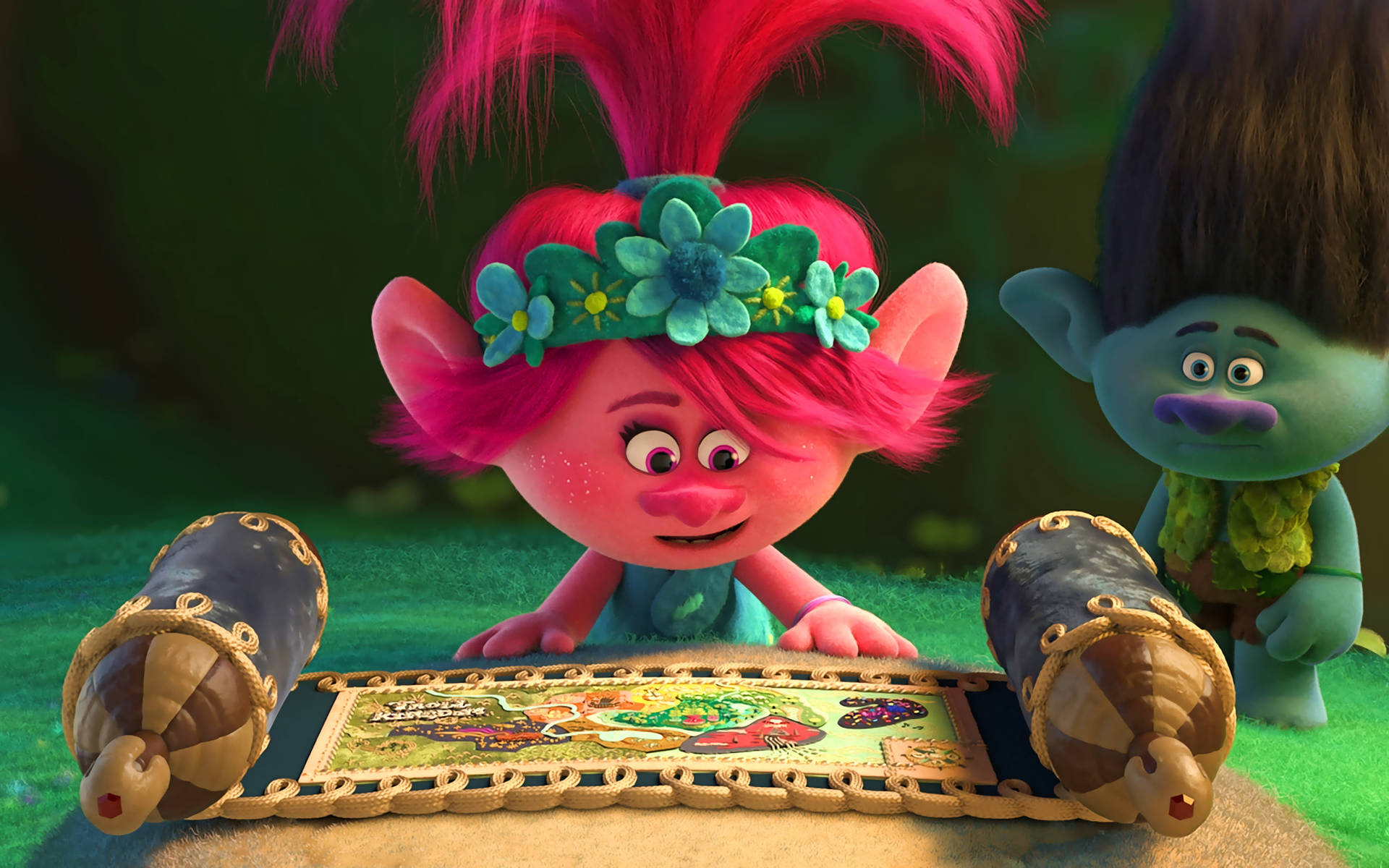 Trolls Poppy And The Scroll Background