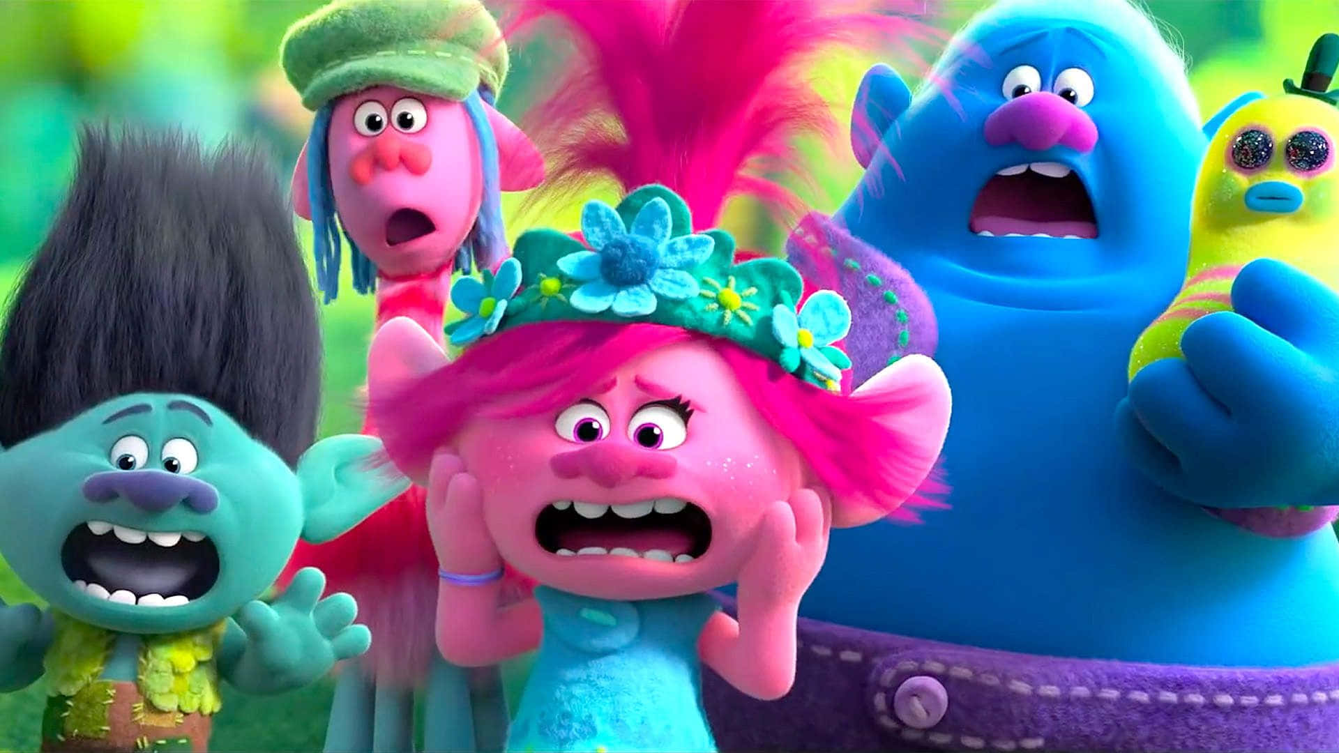 Trolls World Tour Characters Poppy Branch Biggie Prince D Background