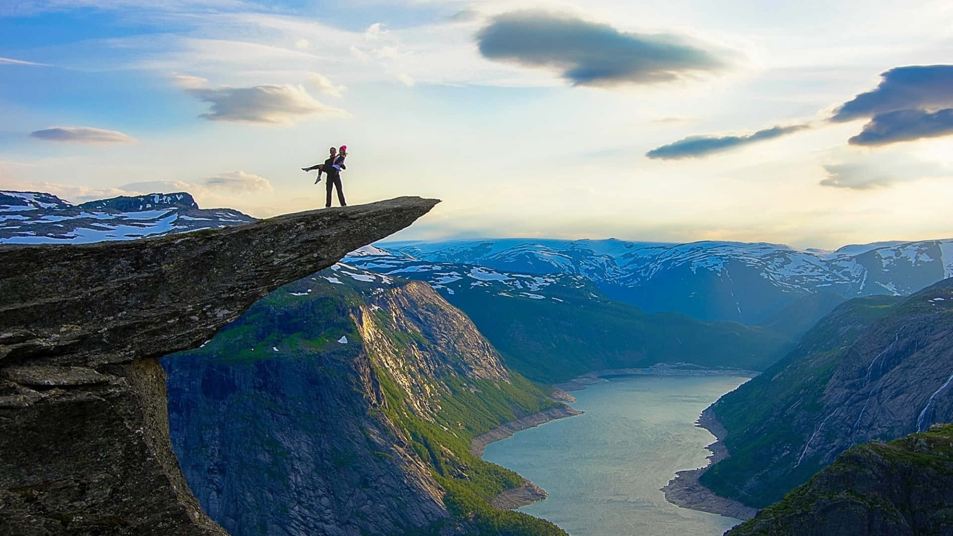 Trolltunga Aerial View Background