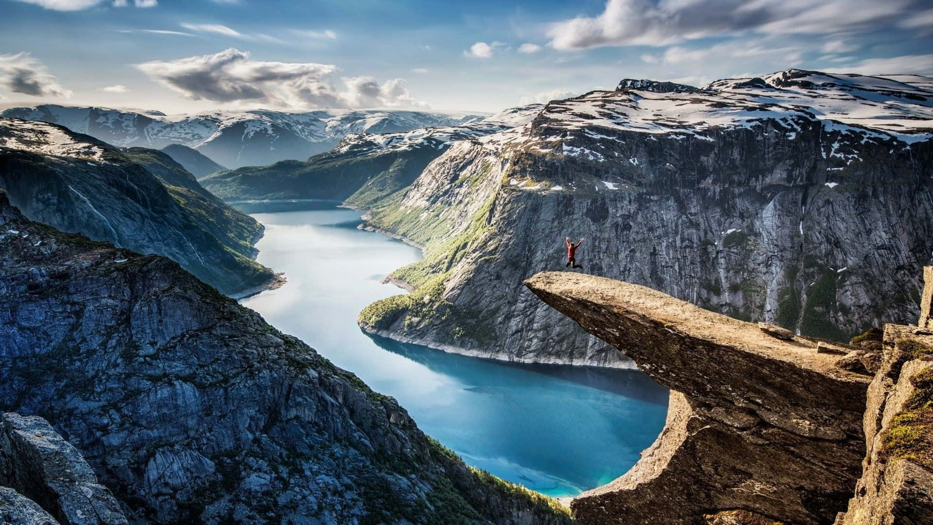 Trolltunga In Vestland County Norway Background