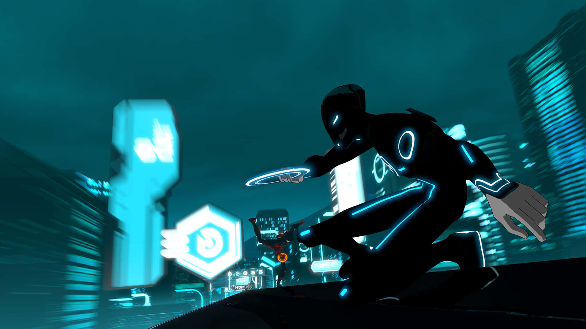 Tron Legacy Dual Monitor Wallpaper Background