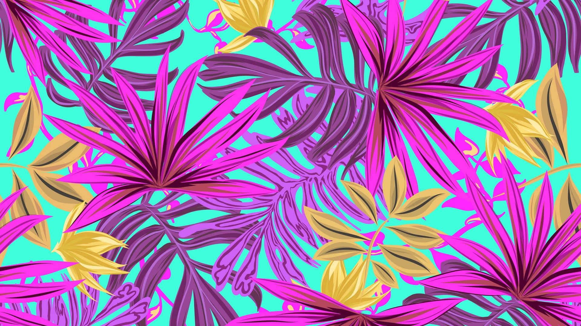 Tropical Aesthetic Pink Leaves Background