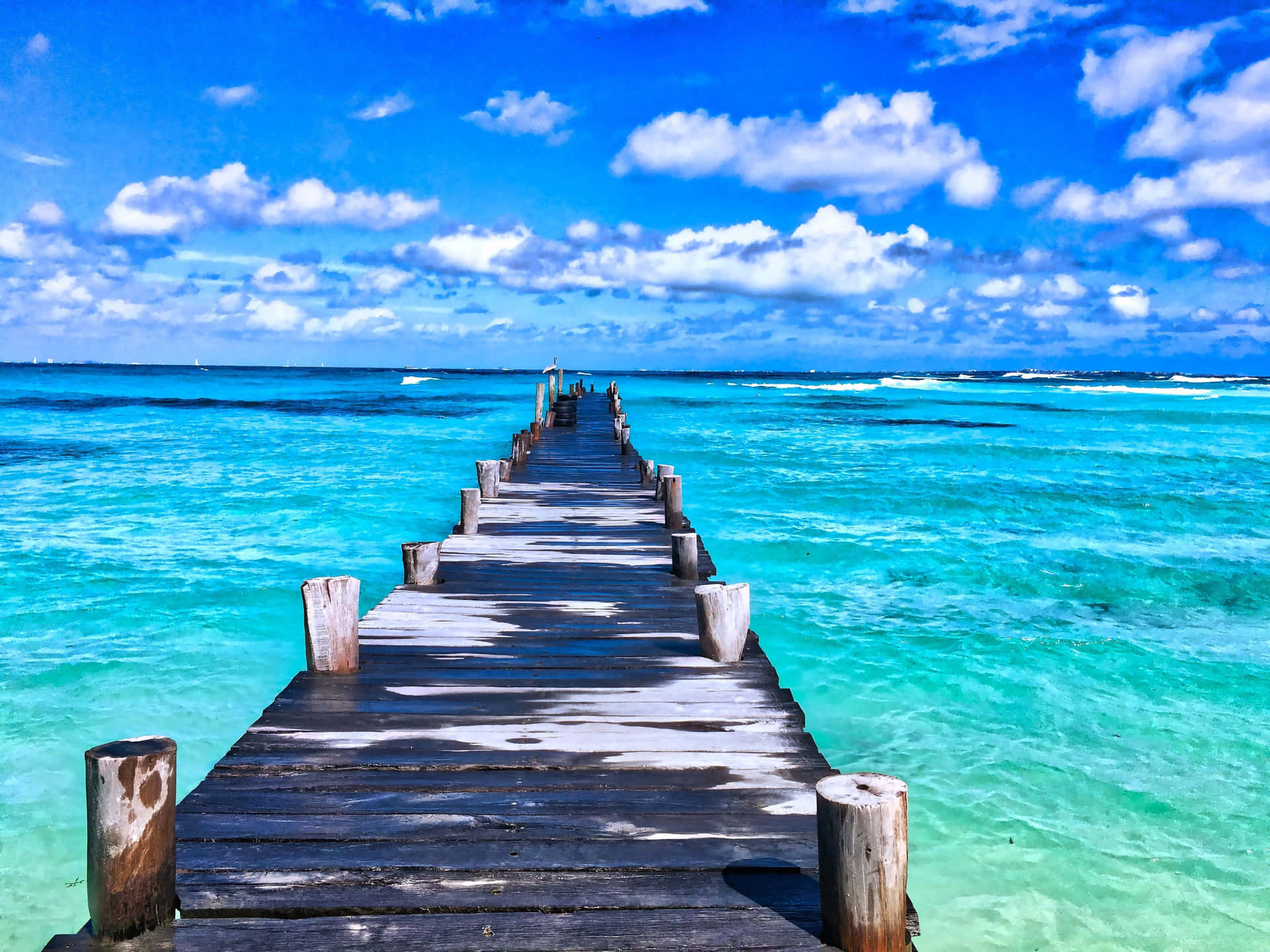 Tropical Beach Scene Ocean View Walkway