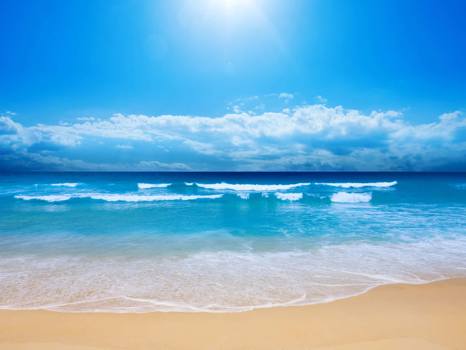 Tropical Beach Scene Sunny Day Background