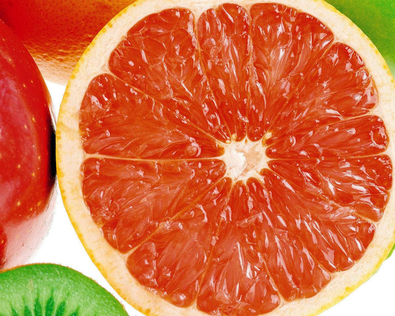 Tropical Citrus Grapefruit Macro Shot Background