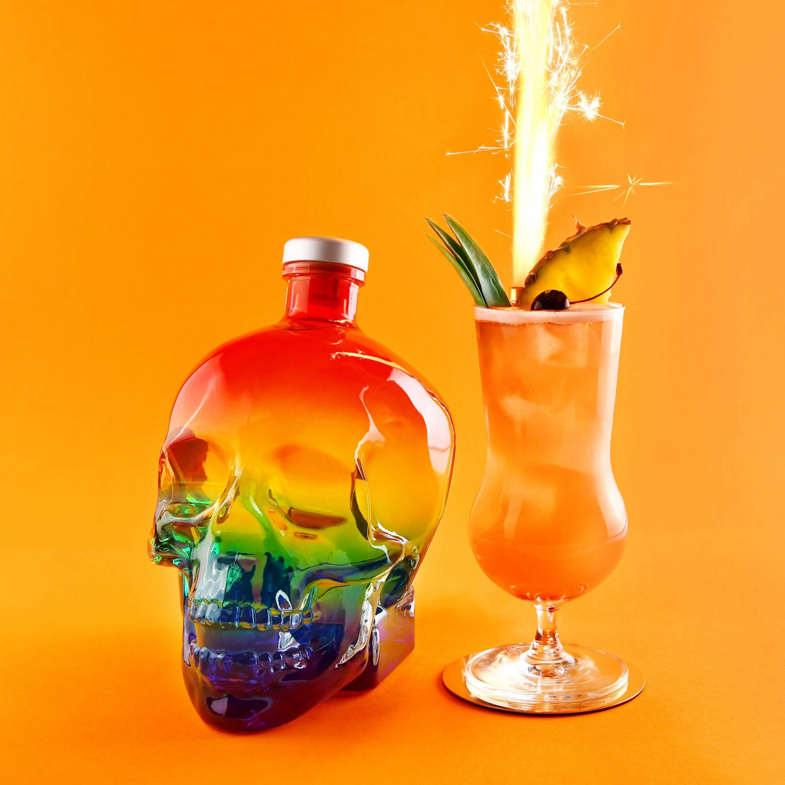 Tropical Drink Made With Crystal Head Vodka Background