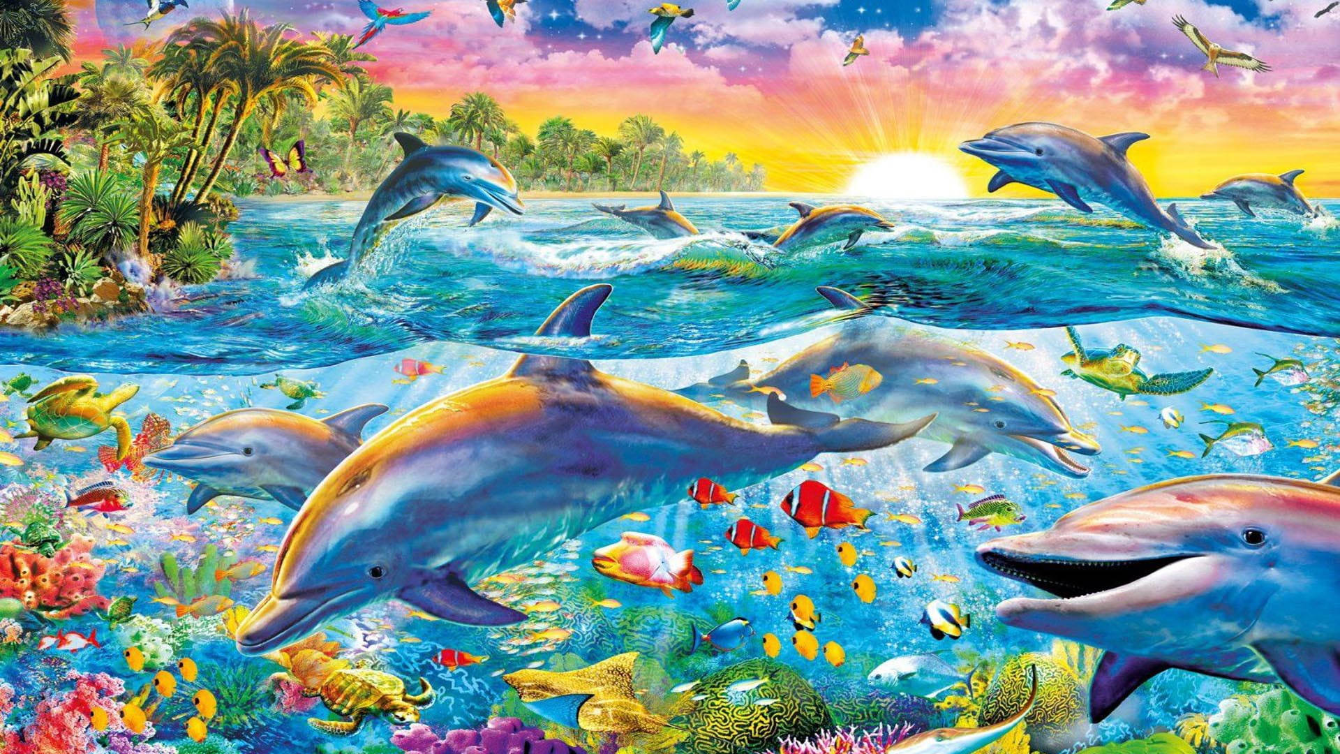 Tropical Fish Dolphin Background