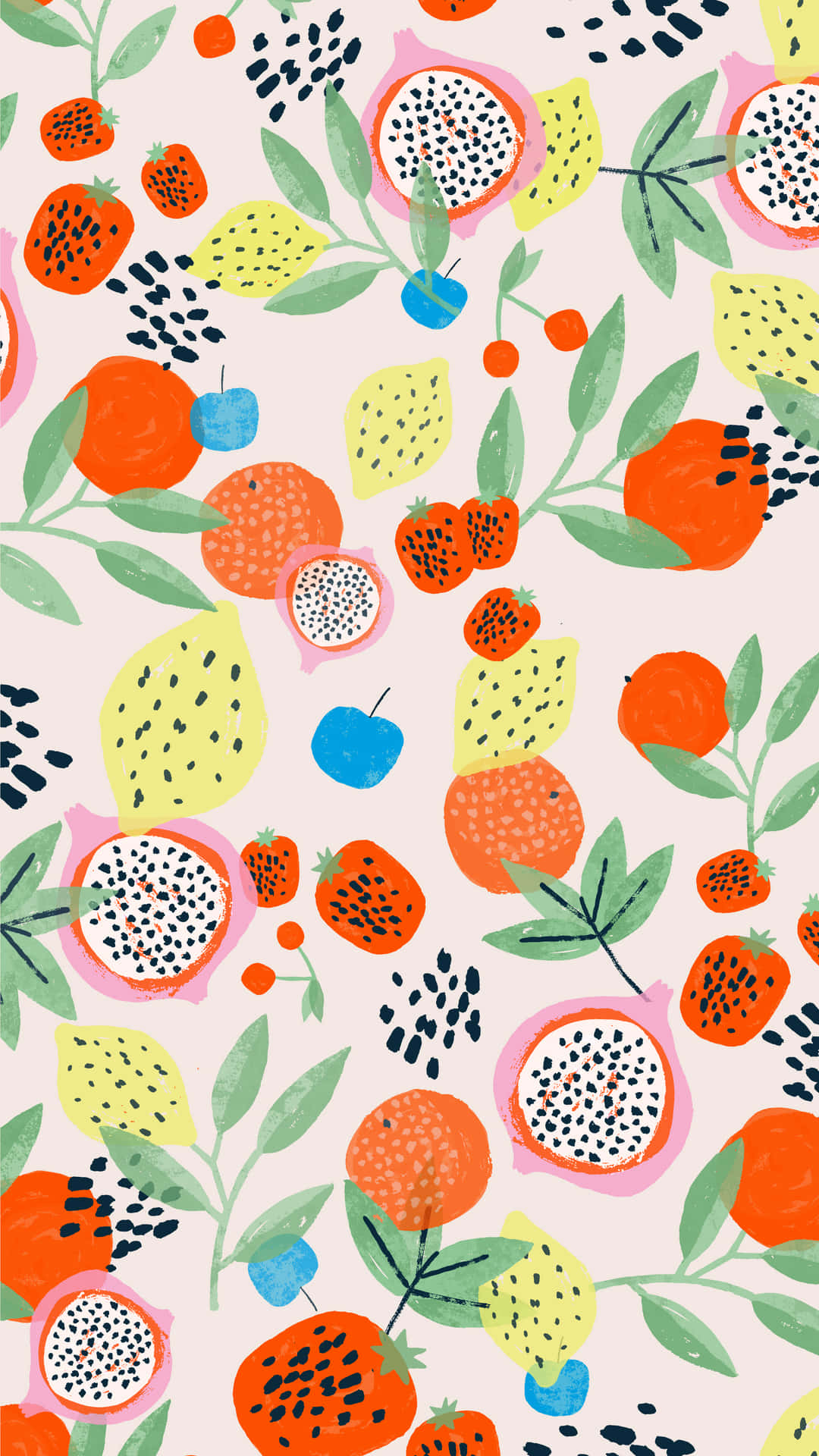 Tropical Fruits Cute Pattern Iphone Background