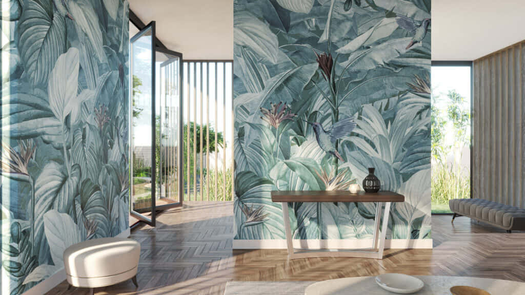 Tropical Home With Chic Vibes Background