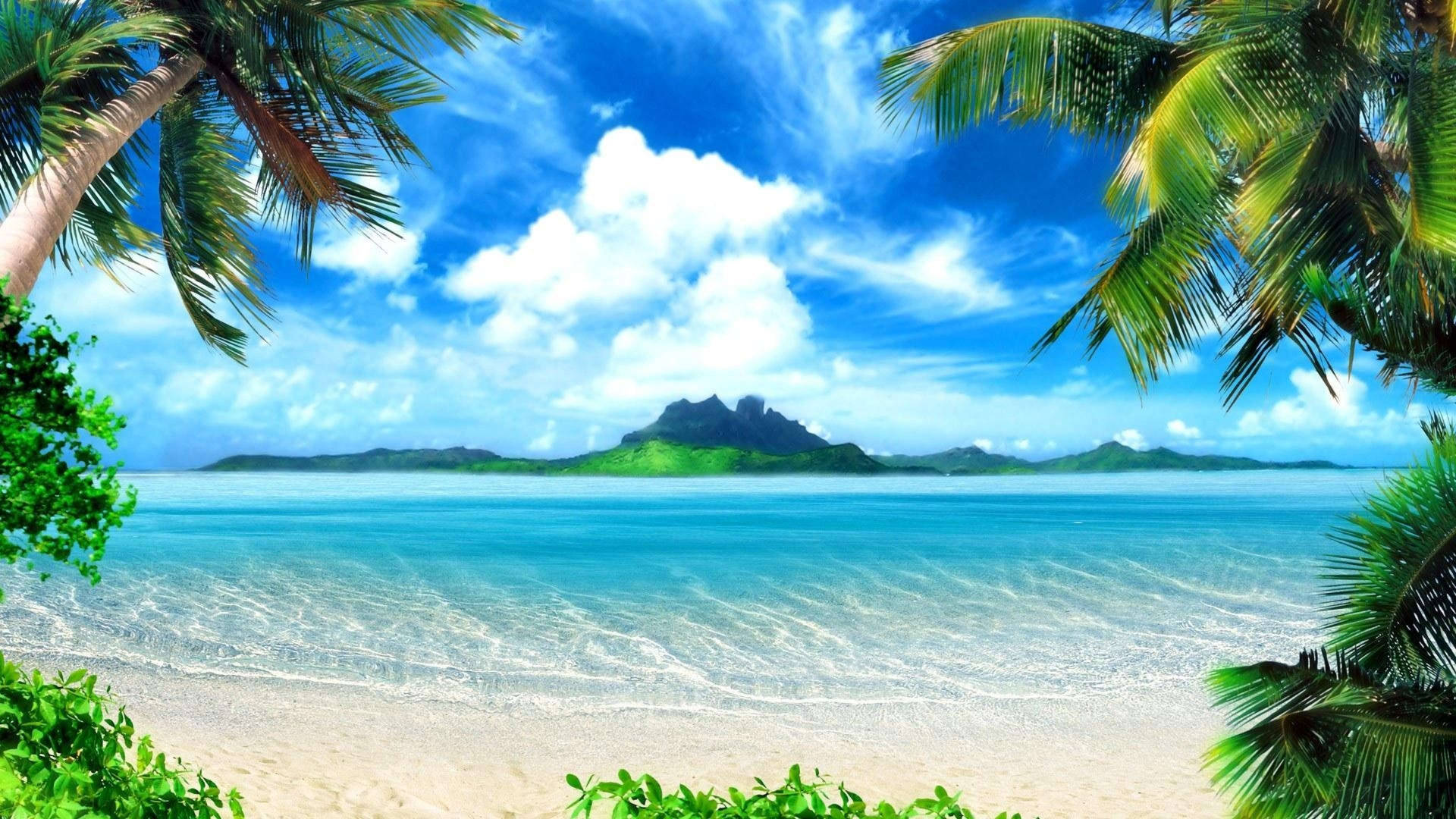 Tropical Island Beach Scenes Desktop Background