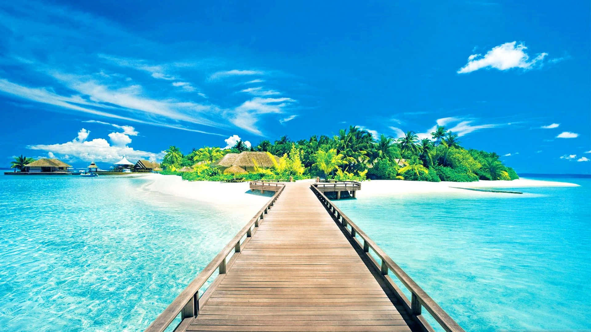 Tropical Island Bridge Background