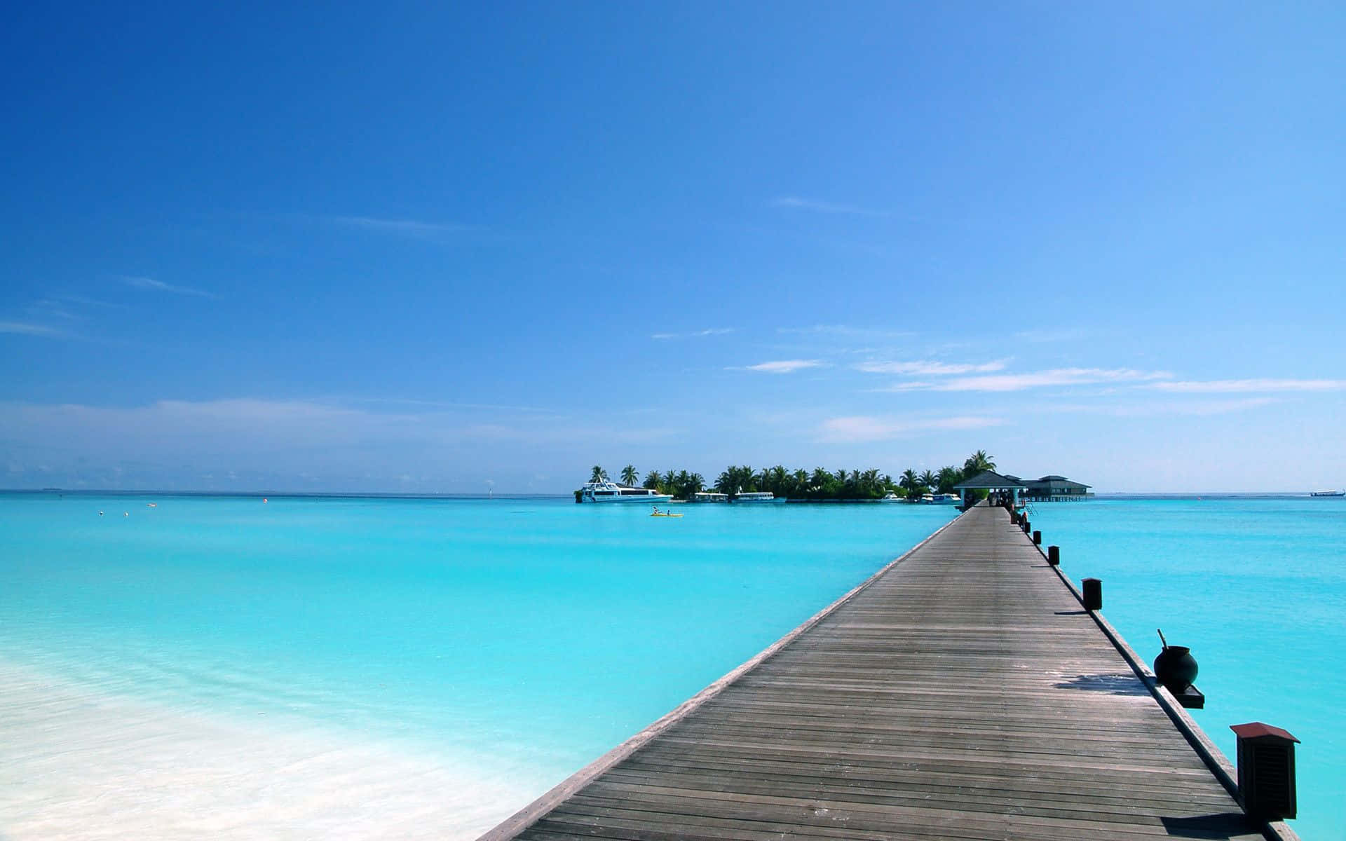 Tropical Island Jetty Background