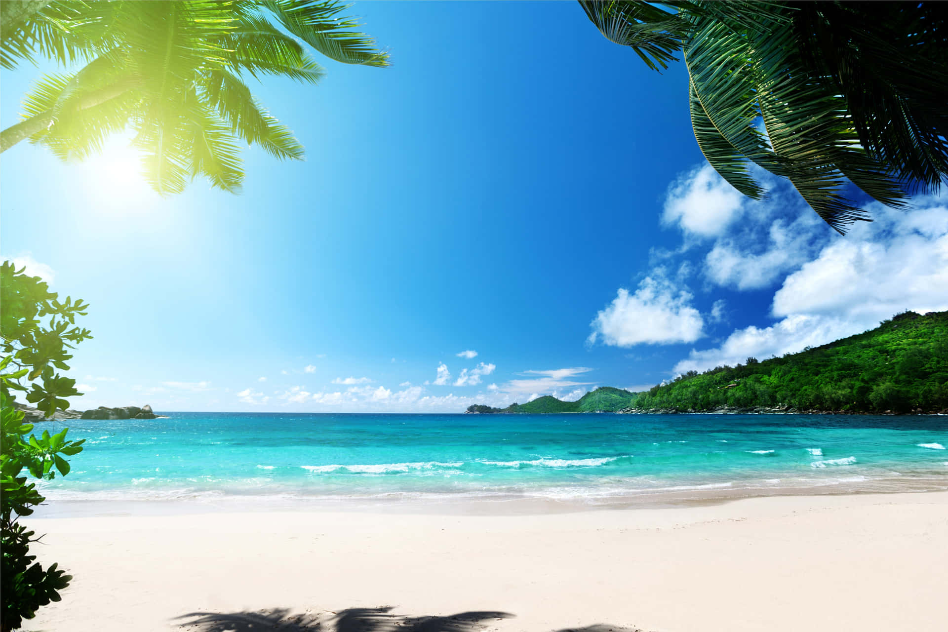 Tropical Island Sun Background