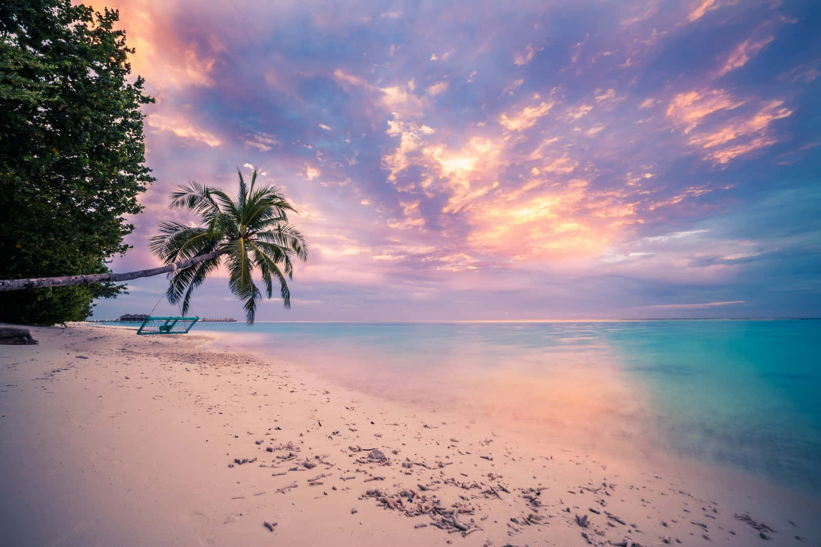 Tropical Island Sunset Background