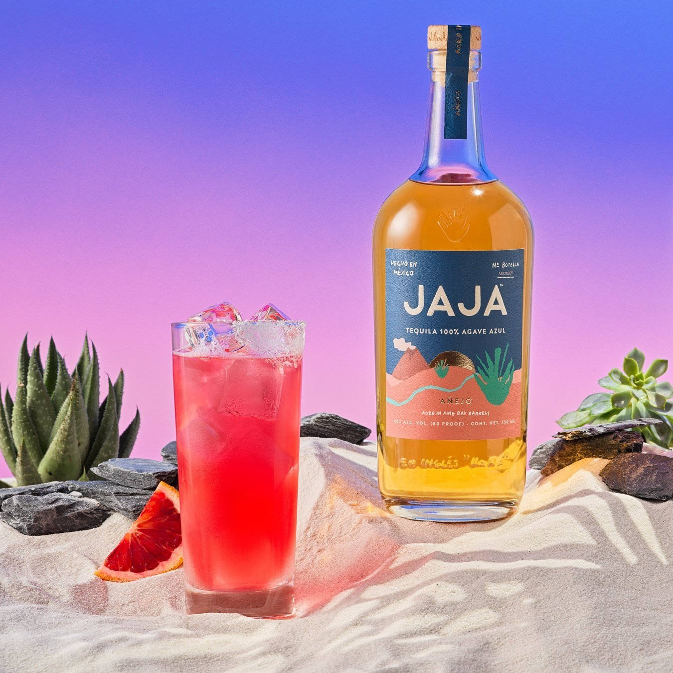 Tropical Jaja Tequila And Pomelo Cocktail Crop Background