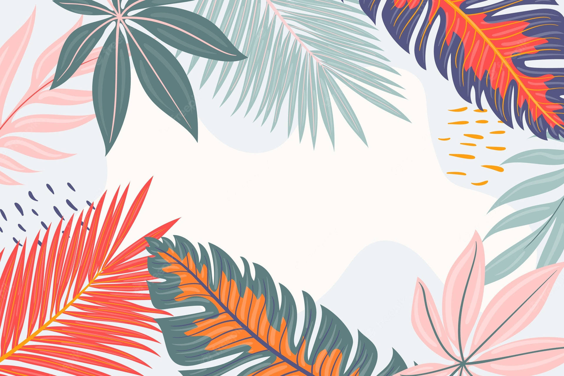 Tropical Leaves Backdrop Background