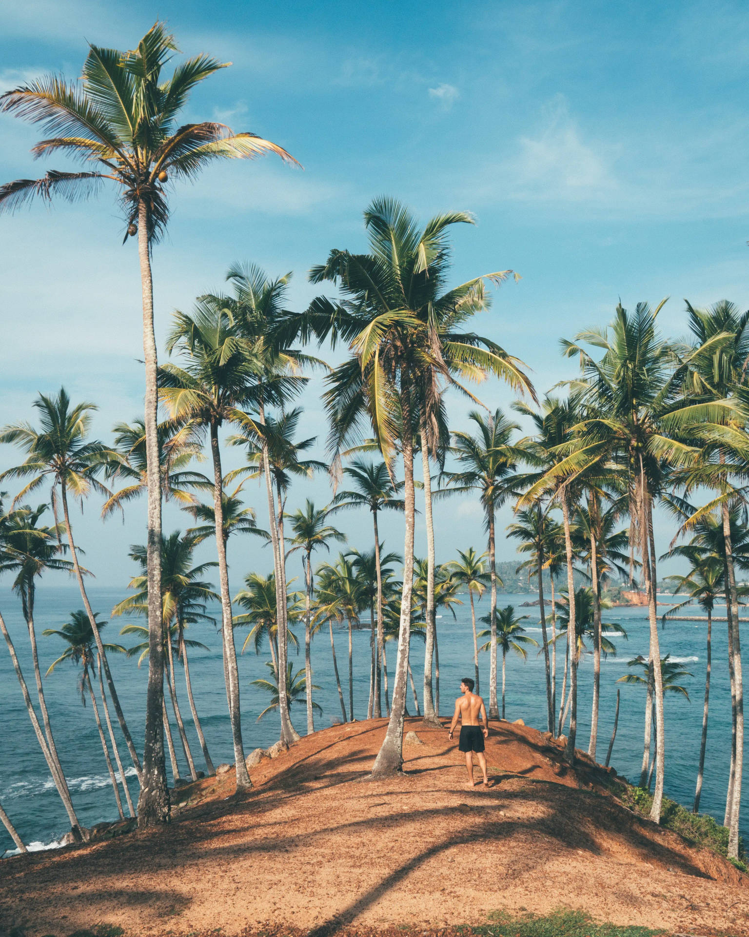 Tropical Man And Sea Background