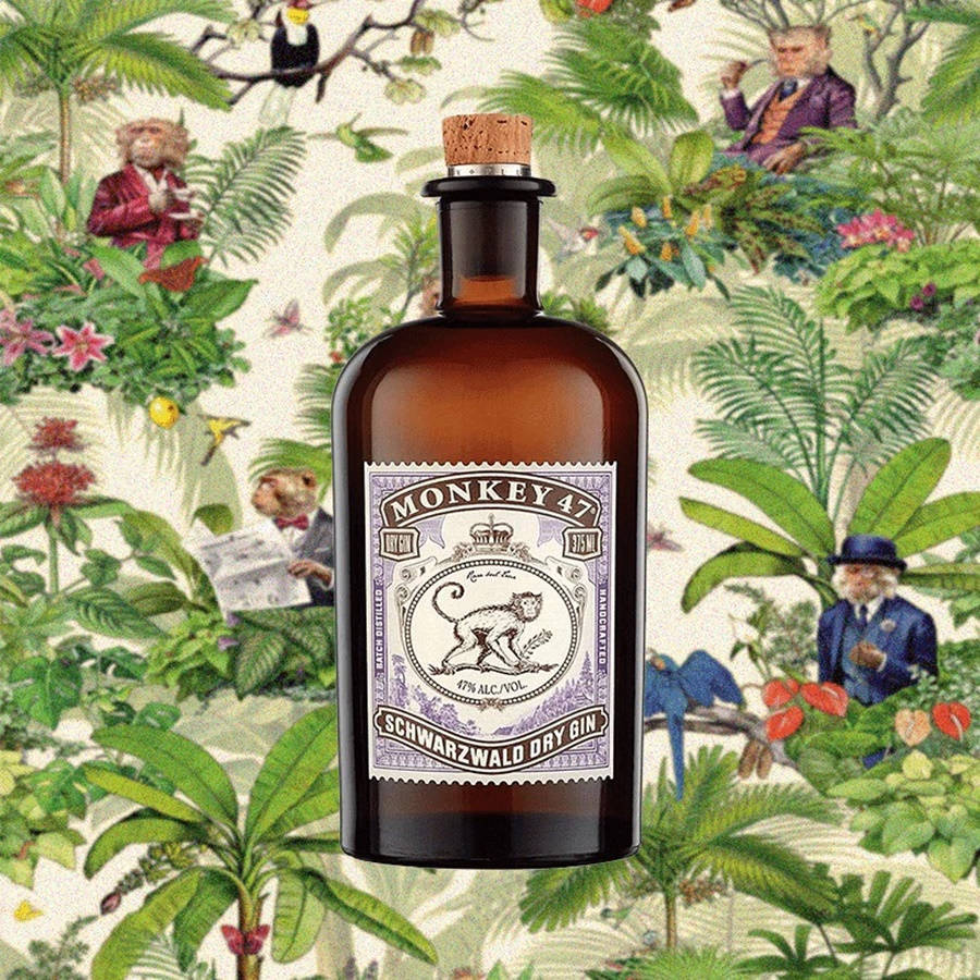 Tropical Monkey 47 Gin Schwarzwald Dry Background