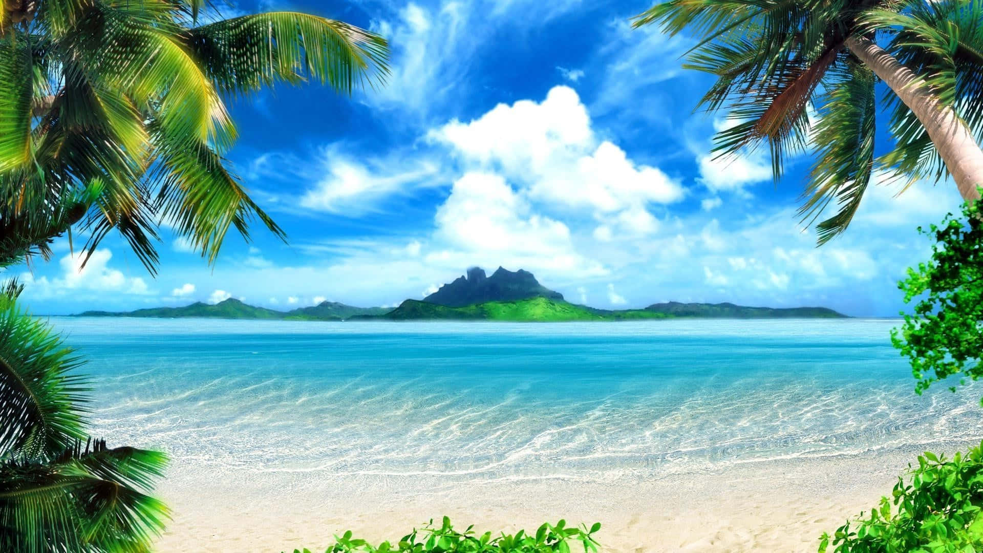 Tropical Paradise Beach Desktop Wallpaper Background