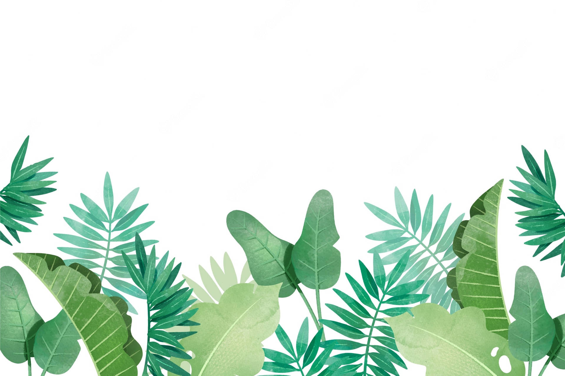 Tropical Plants And Leaves Vector Art Background