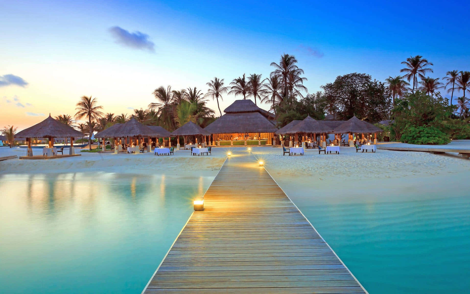 Tropical Resort Dusk Scenery