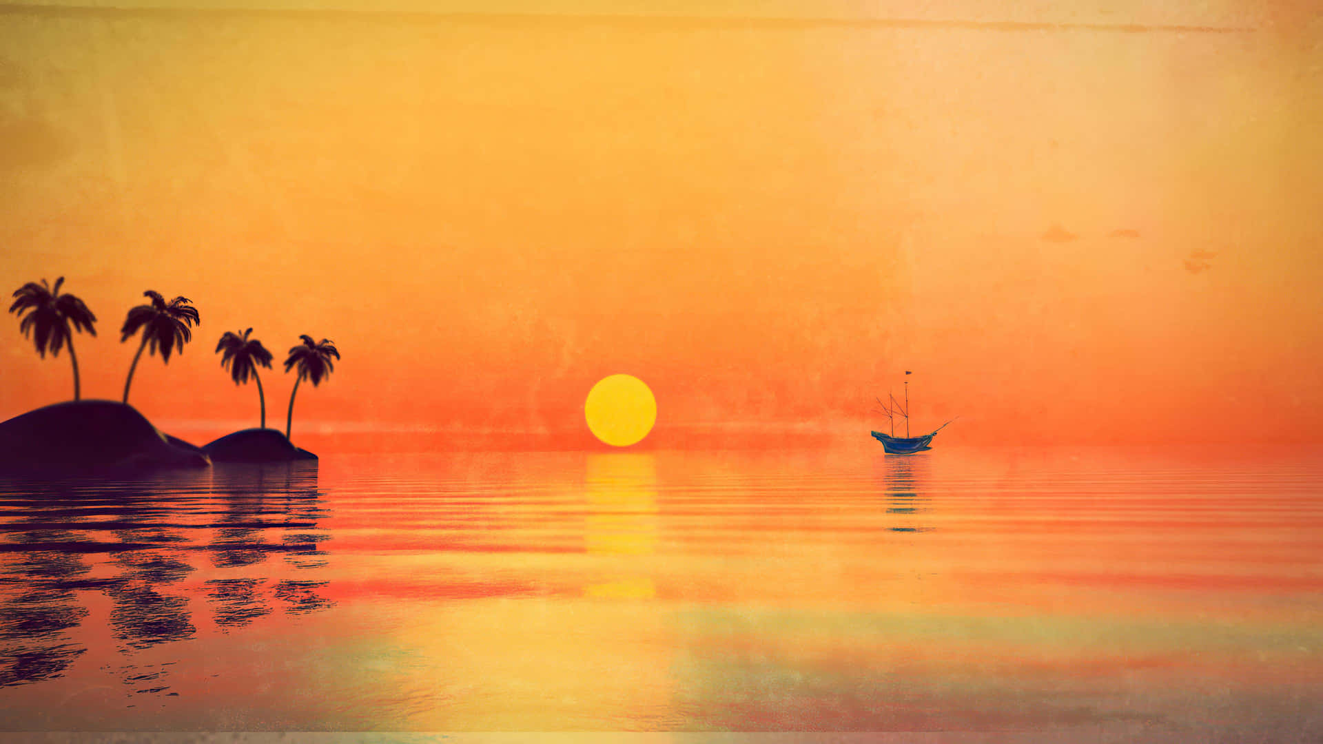 Tropical Sunset Serenity4 K Ultra Wide Background