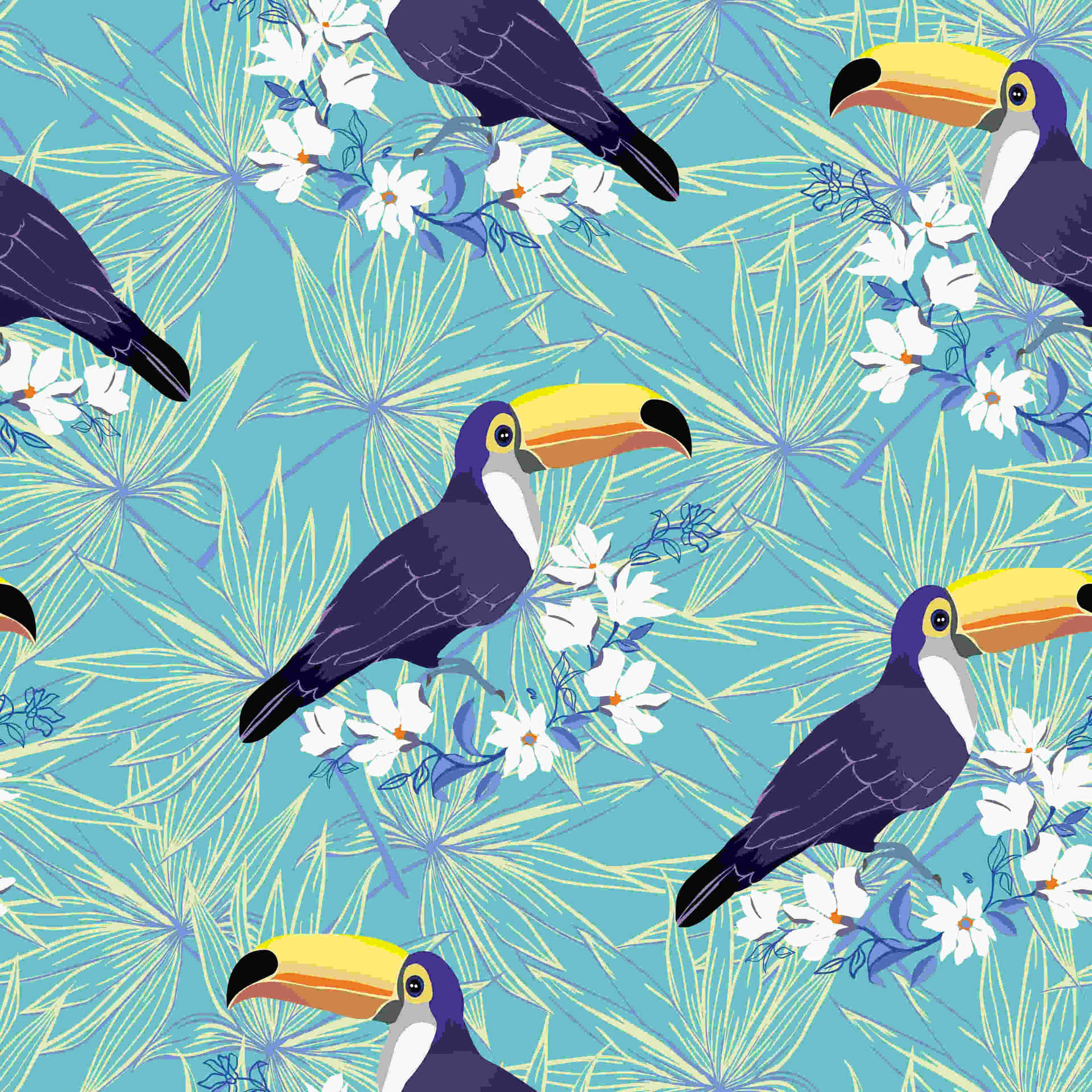 Tropical Toucan Pattern Background