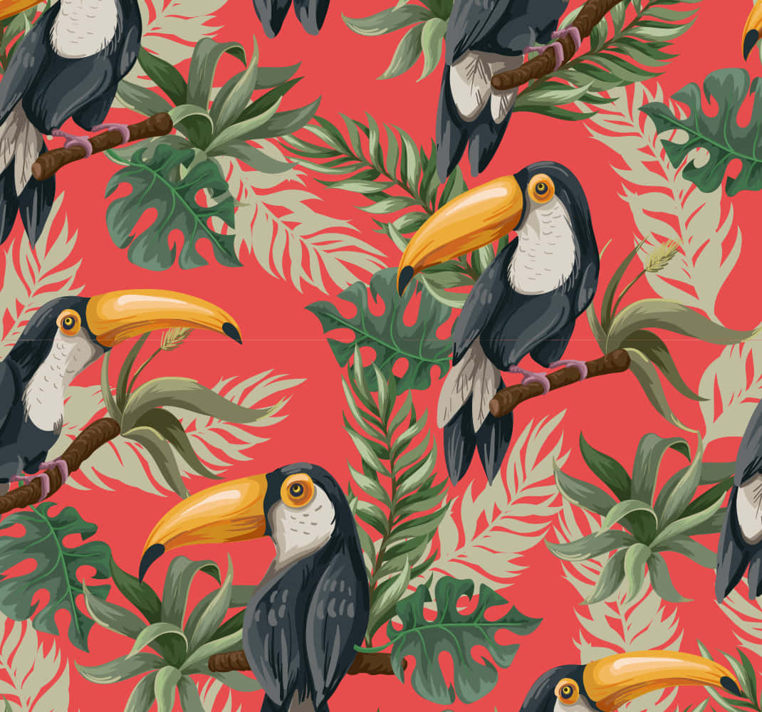 Tropical Toucan Pattern Background