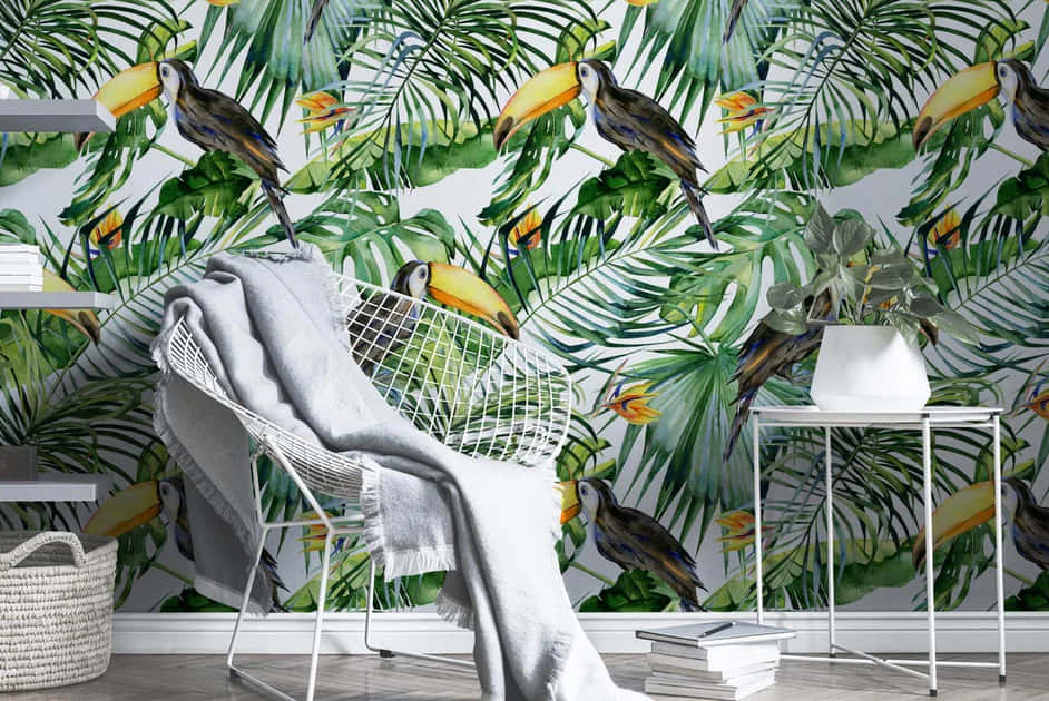 Tropical Toucan Wallpaper Interior Background