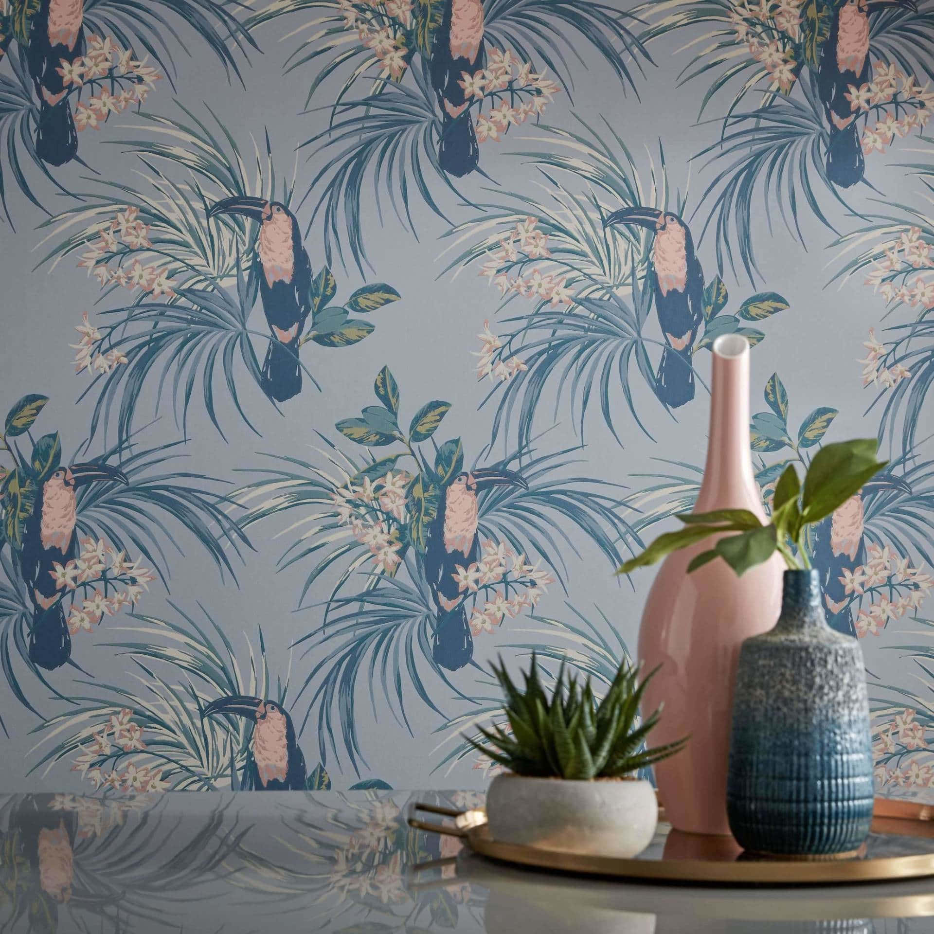Tropical Toucan Wallpaper Interior Background