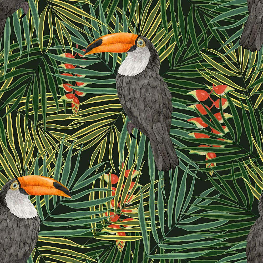 Tropical Toucans Pattern Background