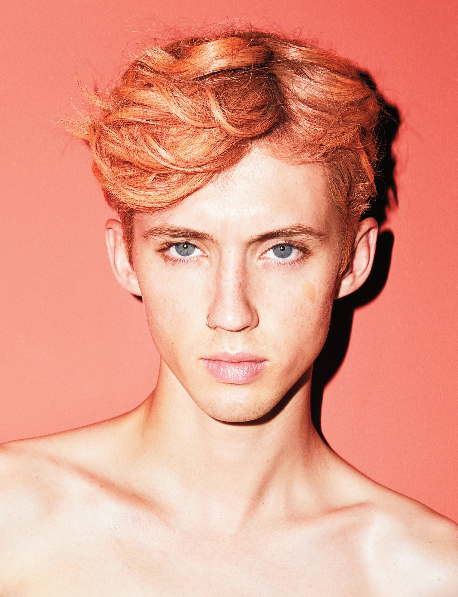 Troye Sivan Ginger Hair Style Background