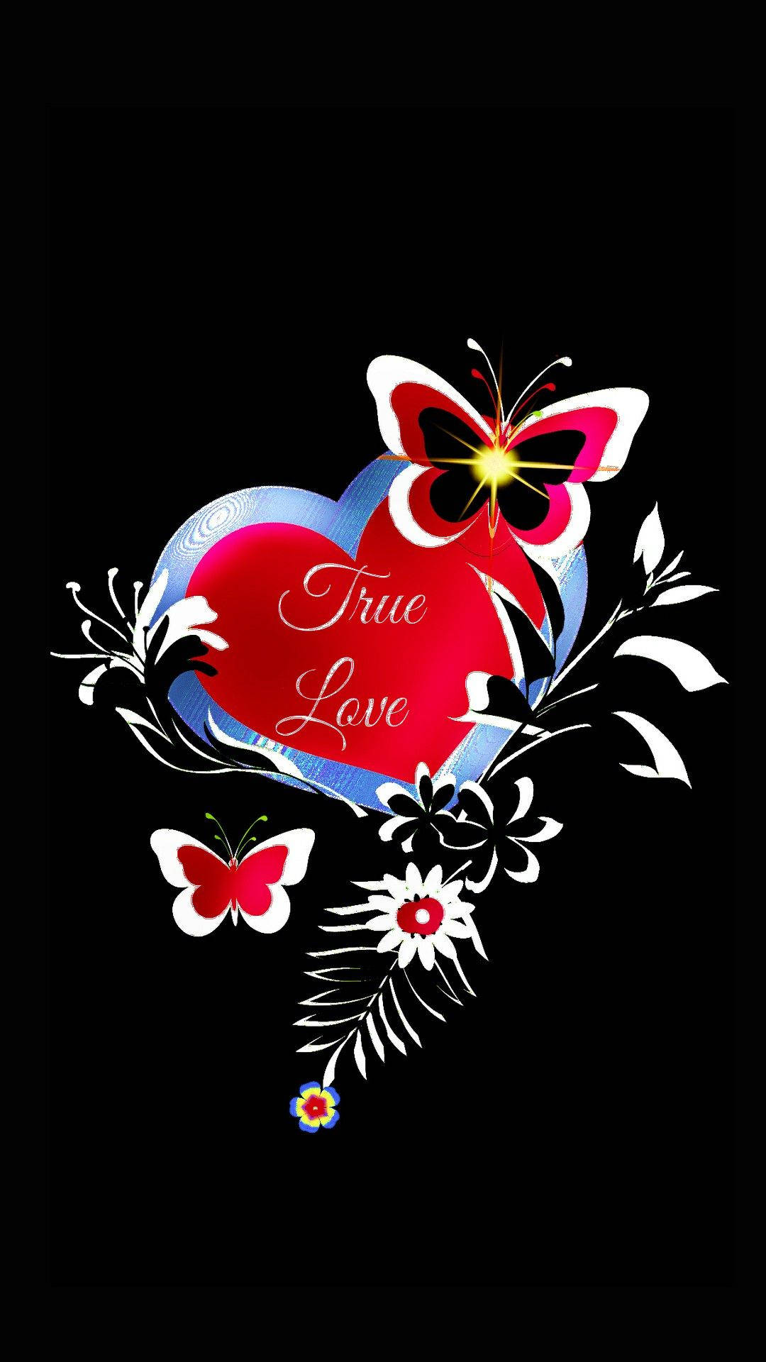 True Love Butterfly And Heart