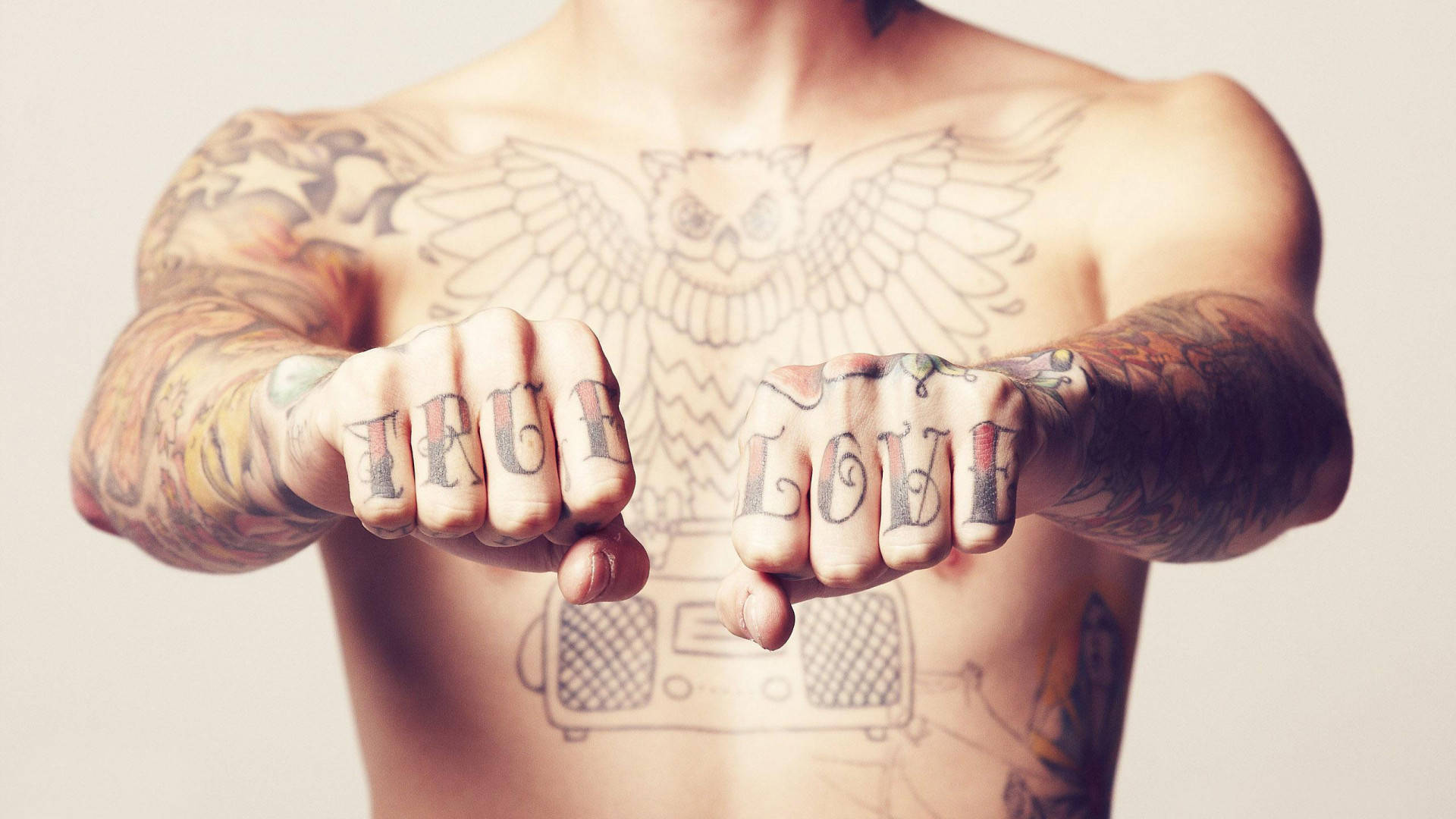 True Love Knuckles Tattoo Background