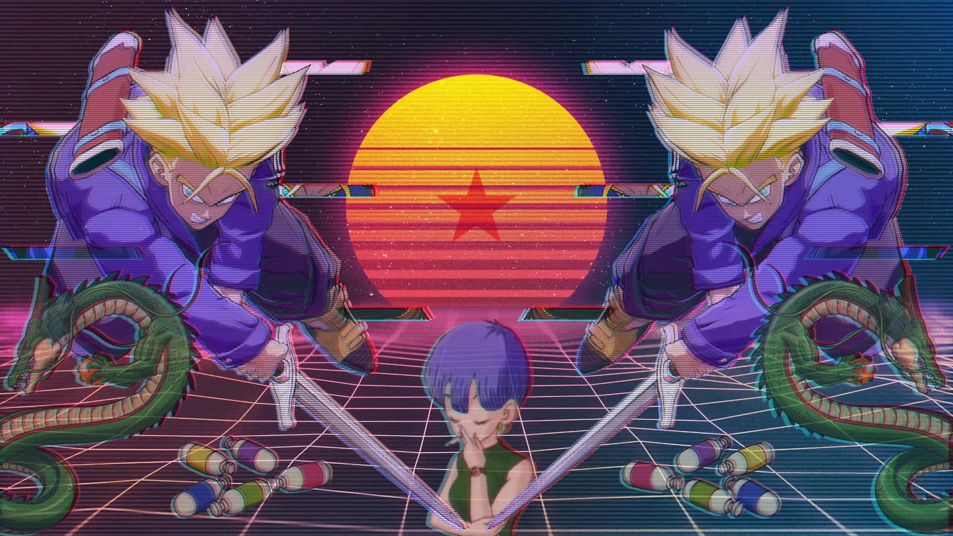 Trunks Defeating Frieza In Dragon Ball Z Background