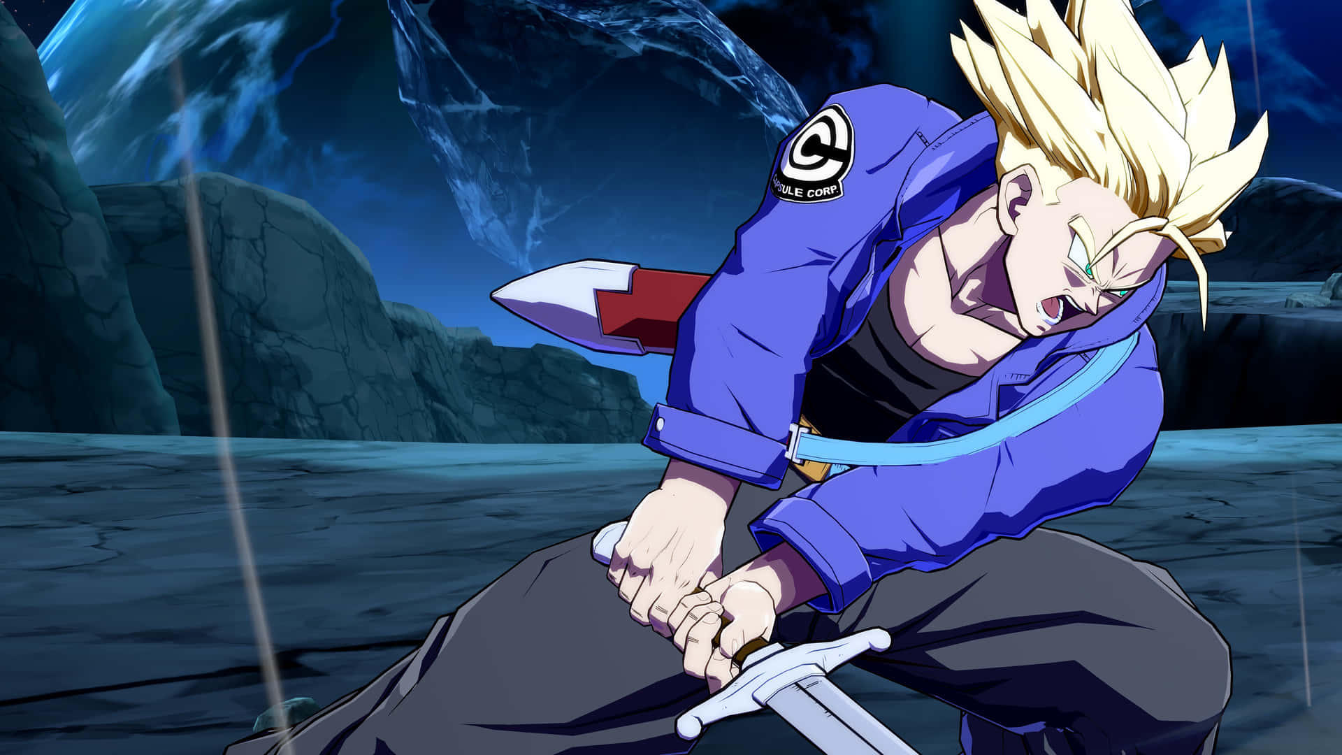 Trunks Dispatching Stance Background